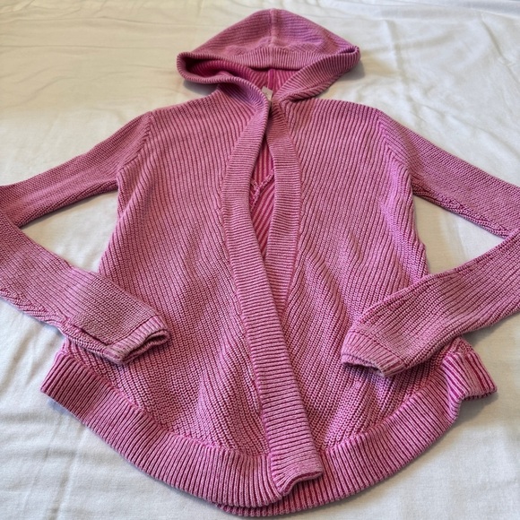 Ivivva LuLuLemon 10 To The Moon & Back Pink Cardigan Sweater w/ Hood - Picture 2 of 8